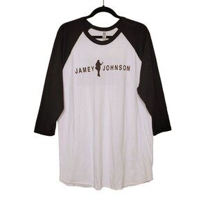 Jamey Johnson Band Tee Team Johnson Baseball Tee Shirt XL Black White